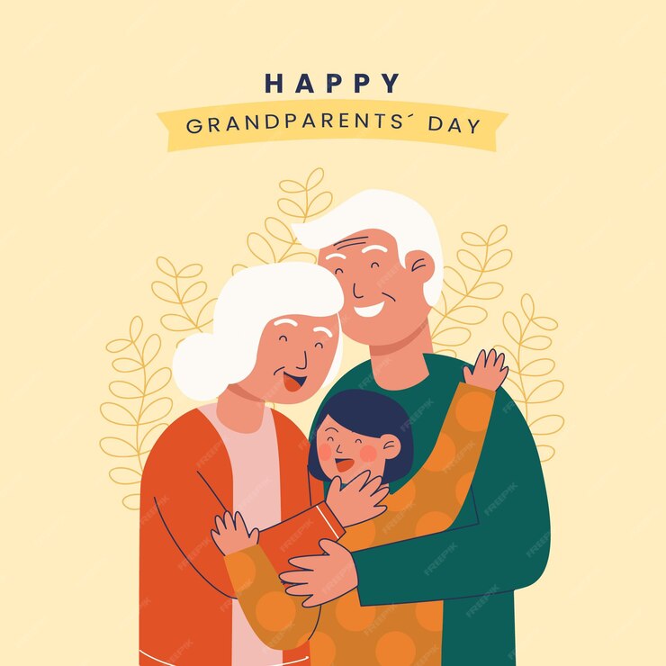 Free Vector National grandparents' day with grandchild