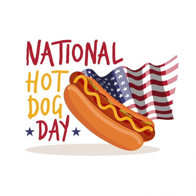 Download National hot dog day. american national holiday. Vector ...