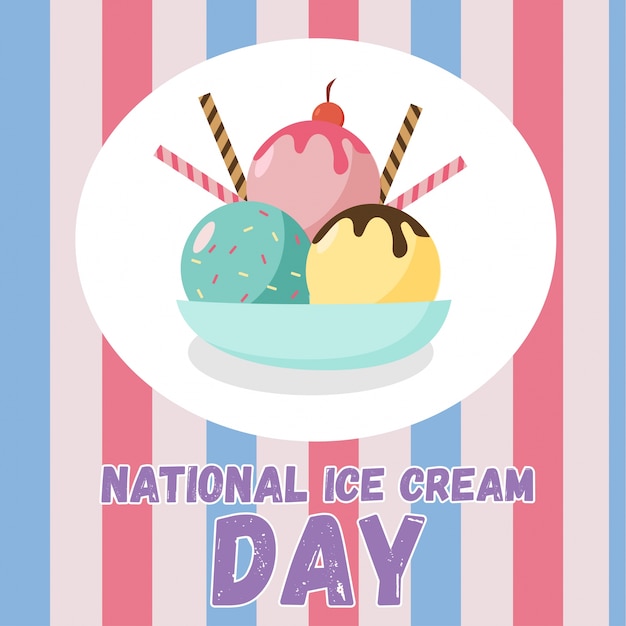 Premium Vector National ice cream day vector illustratin