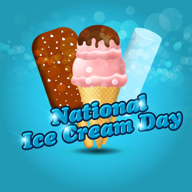 Premium Vector National ice cream day