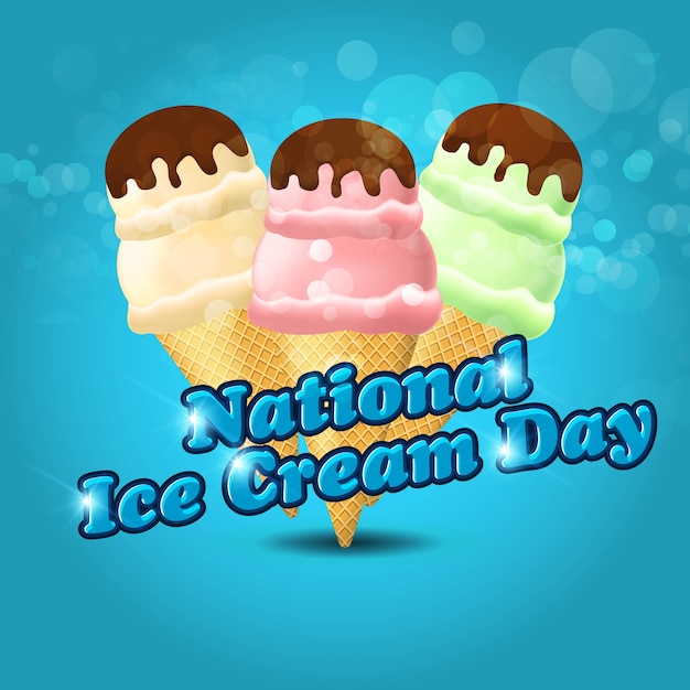 National ice cream day Premium Vector