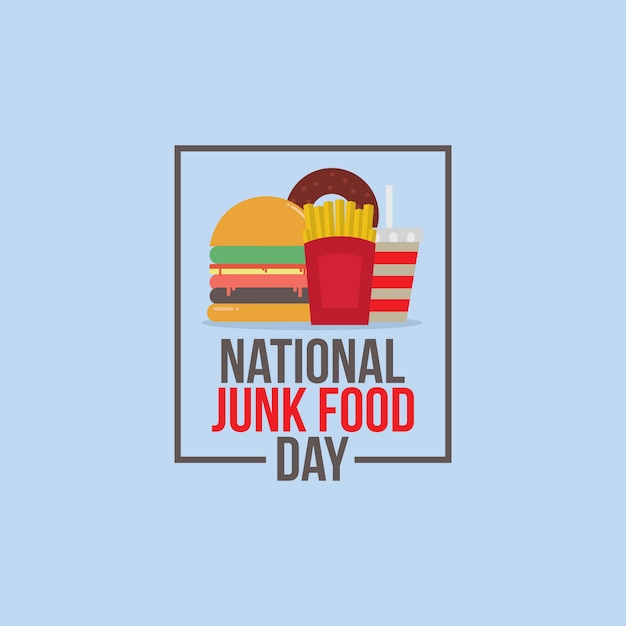 Premium Vector National junk food day