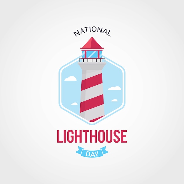 Premium Vector National lighthouse day