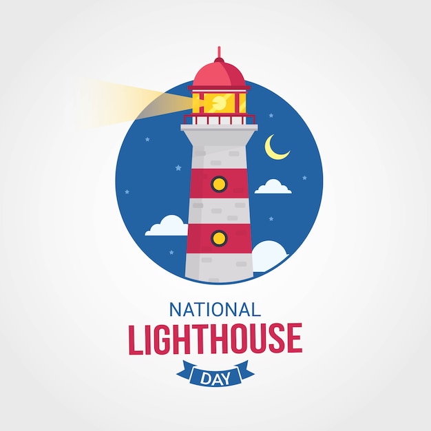 Premium Vector National Lighthouse Day