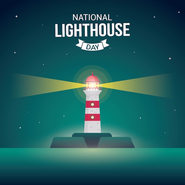 Premium Vector National Lighthouse Day