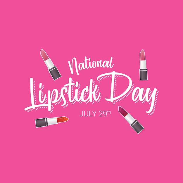 Premium Vector National lipstick day
