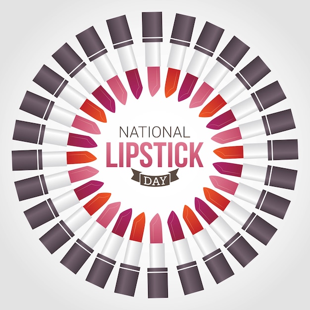 Premium Vector National lipstick day