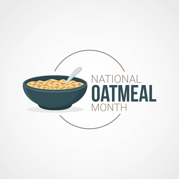 Premium Vector National oatmeal month