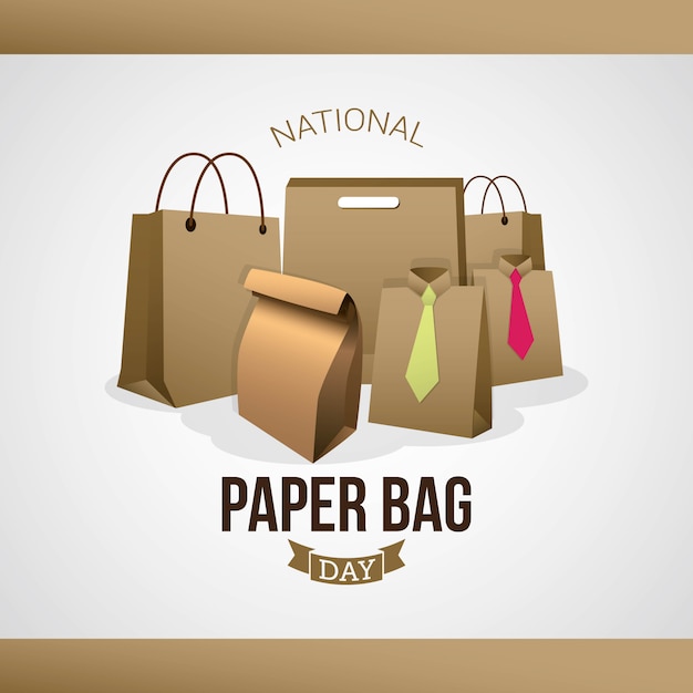 National paper bag day Vector | Premium Download