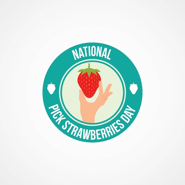 Premium Vector National pick strawberries day