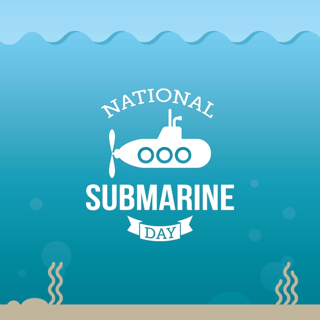Premium Vector National submarine day