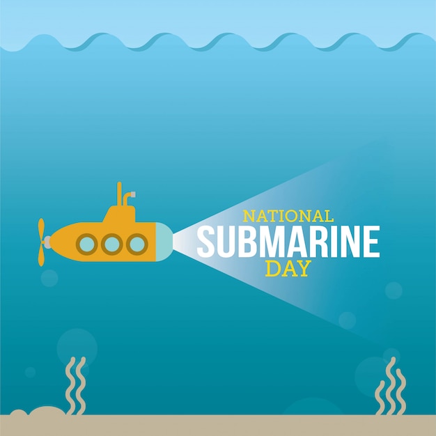 Premium Vector National submarine day