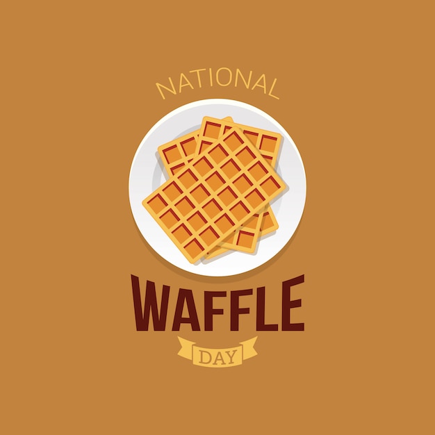 Premium Vector National waffle day