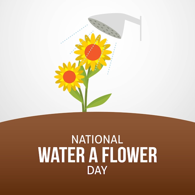 Premium Vector National water a flower day