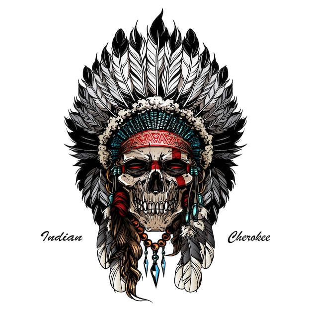 Native american skull Vector Premium Download