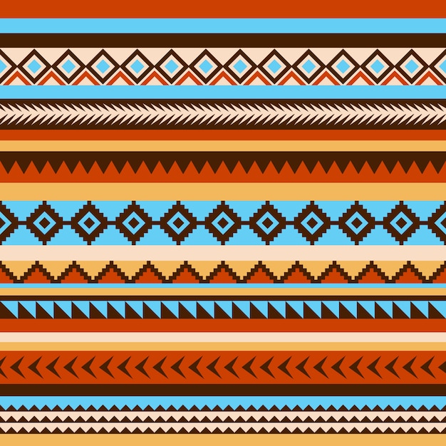 ネイティブアメリカンの部族のシームレスなパターン プレミアムベクター