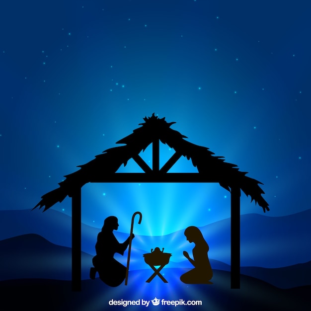 Download Nativity scene silhouette illustration Vector | Free Download