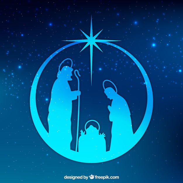 Nativity scene silhouettes | Free Vector