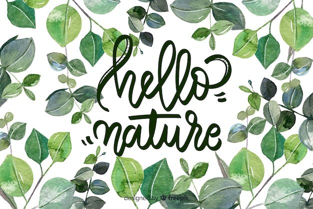 Natural background with quote Premium Vector