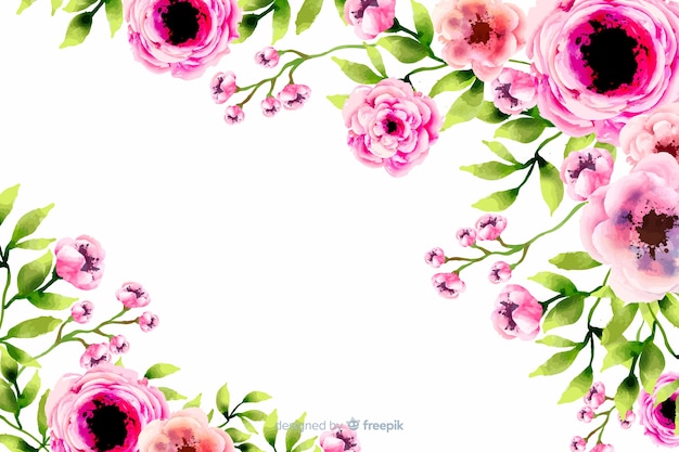 Download Natural background with watercolor flowers Vector | Free ...