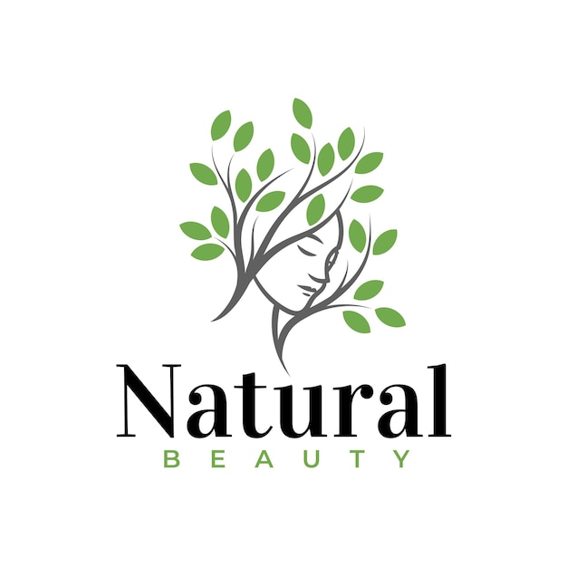 Premium Vector | Natural beauty woman feminine logo template