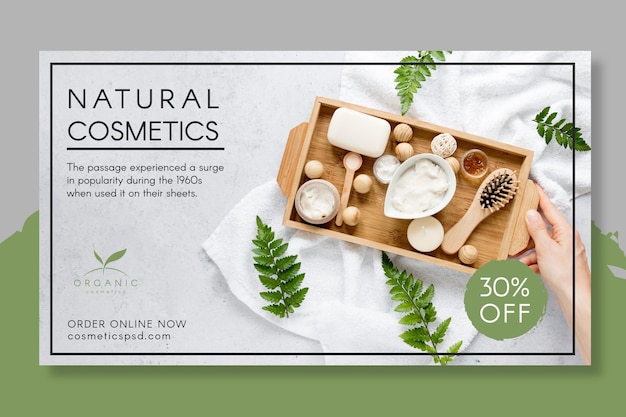 Premium Vector | Natural cosmetics banner template