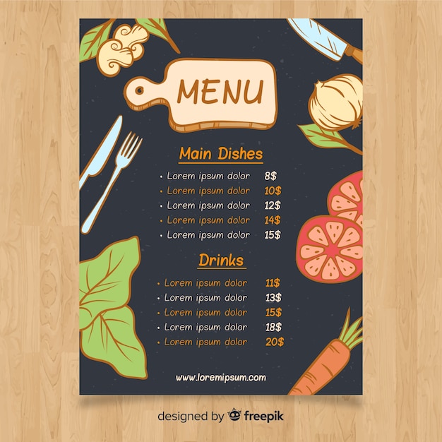 free-vector-natural-food-menu-template