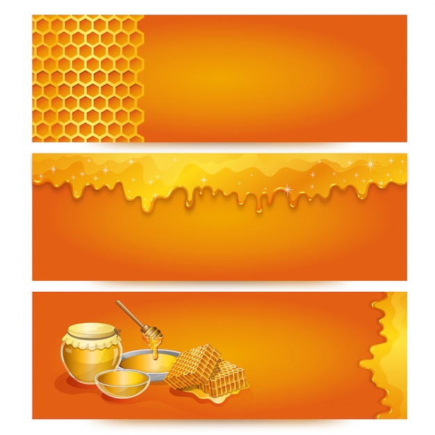 Premium Vector | Natural honey banner background for organic shop