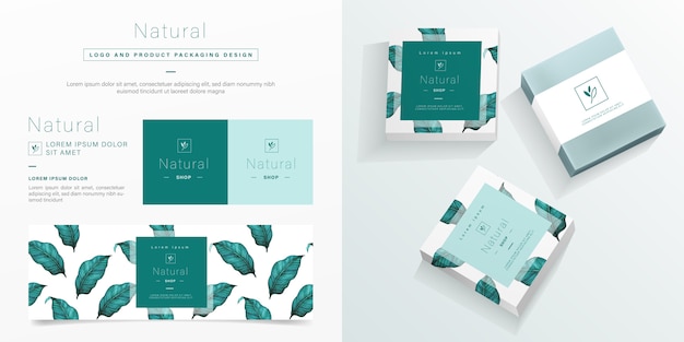 Download Natural logo and packaging design template. mockup soap package in minimalist design. | Premium ...