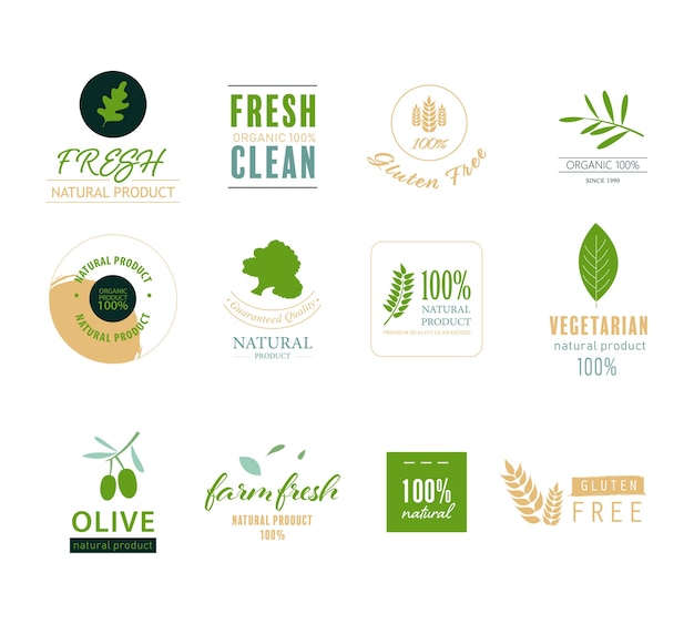 Premium Vector Natural  and organic element  logo  green color