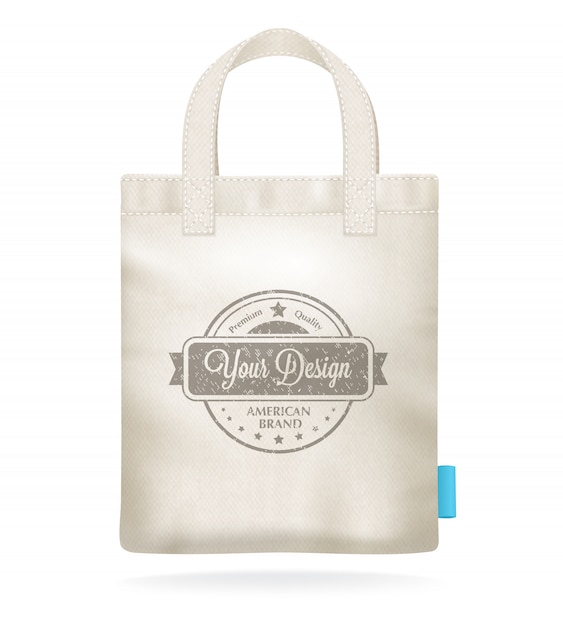 Download Natural white canvas mock up shopping bag template Vector | Free Download