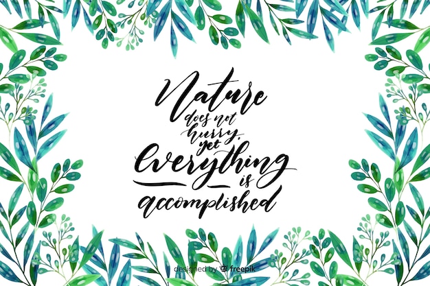 Download Free Vector | Nature background with lettering quote