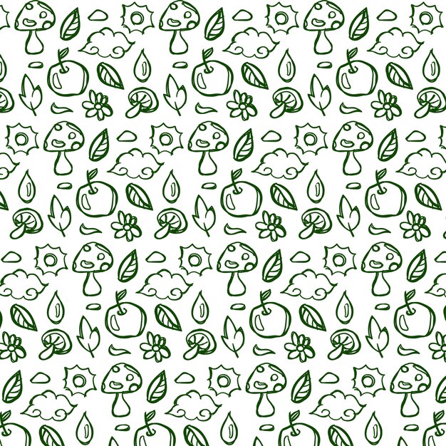 Nature doodles pattern Vector | Free Download