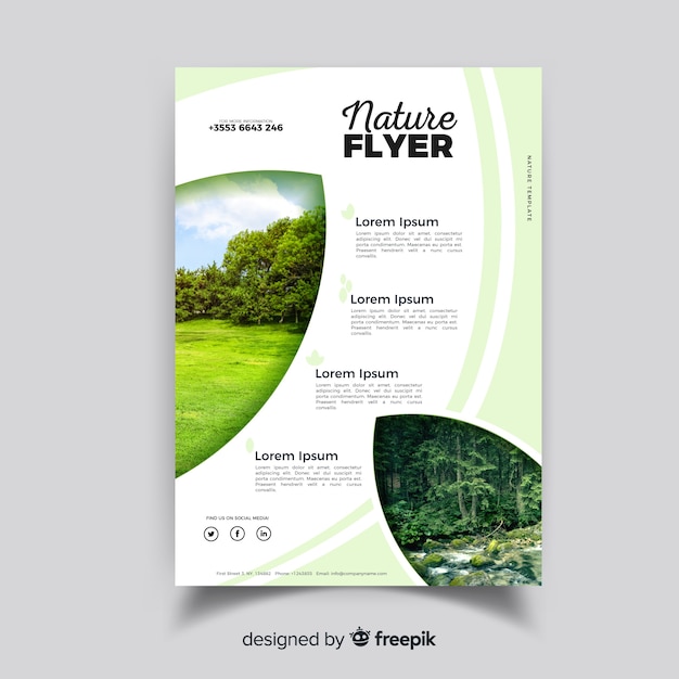 Free Vector Nature Flyer Template With Modern Design
