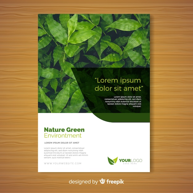 Free Vector Nature Flyer Template With Modern Design