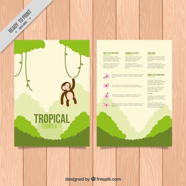 Download Vector Nature Flyer With A Nice Monkey Vectorpicker