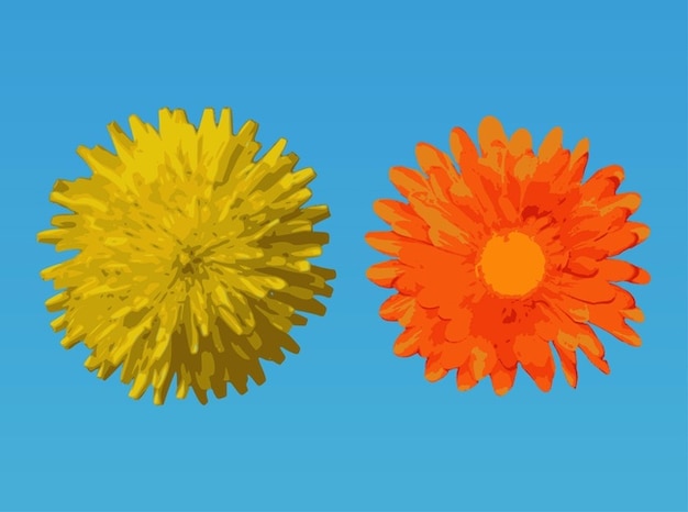 Nature fresh flowers vector designs