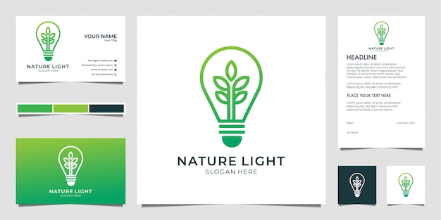 Download Free Nature Light Lamp Bulb Logo Design And Business Card Premium Use our free logo maker to create a logo and build your brand. Put your logo on business cards, promotional products, or your website for brand visibility.