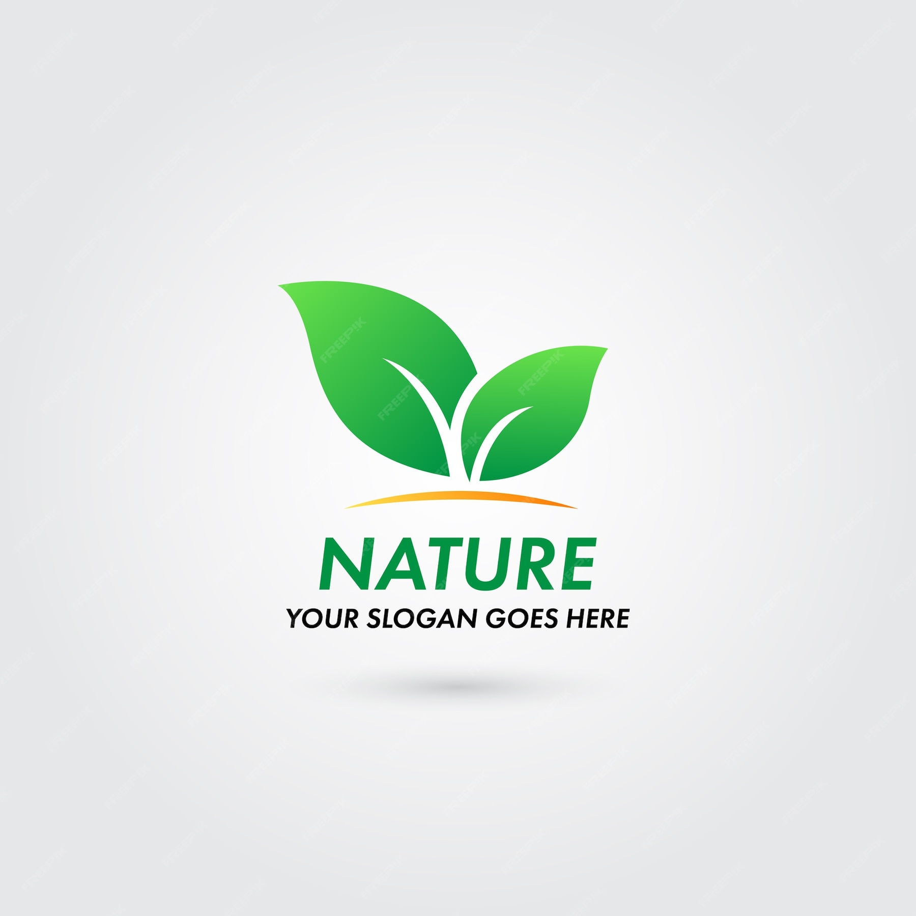 Premium Vector Nature Logo With Leaf Concept Template