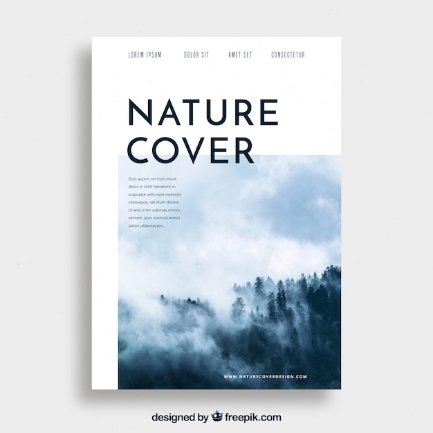Nature magazine cover template with\
photo