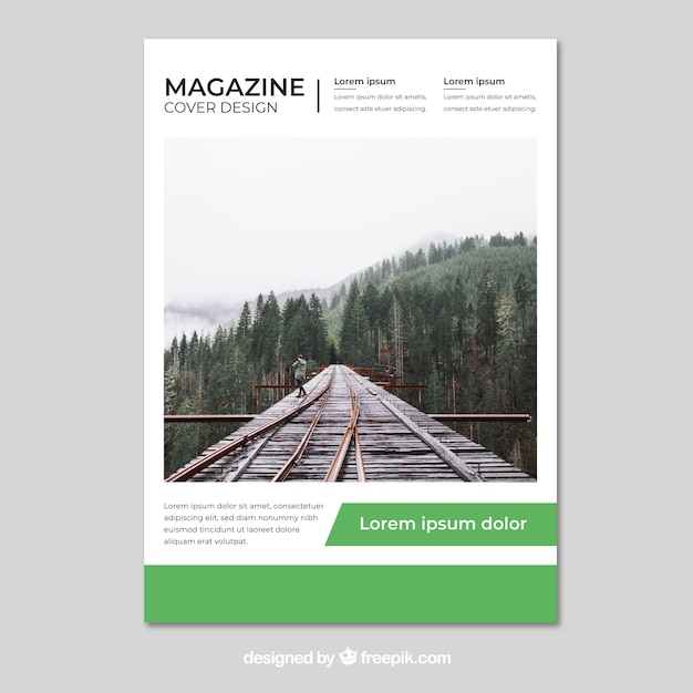 Nature magazine cover template with photo | Free Vector
