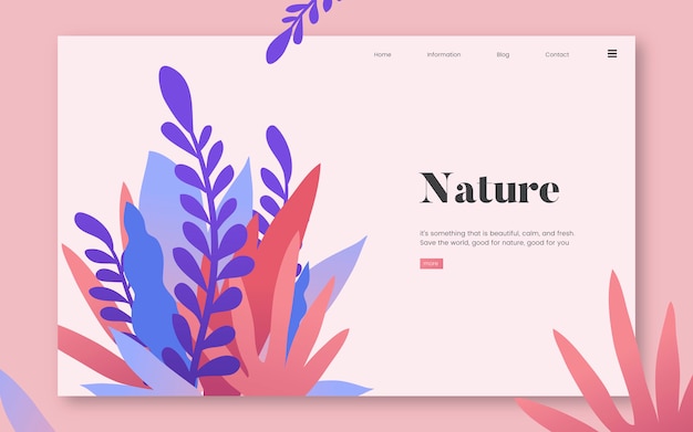 Nature and plants informational website graphic Free Vector