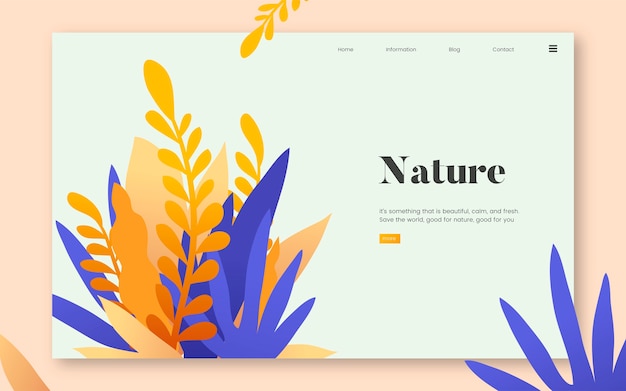 Nature and plants informational website graphic Free Vector