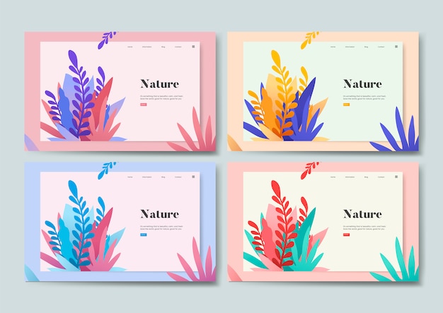 Nature and plants informational website graphic Free Vector