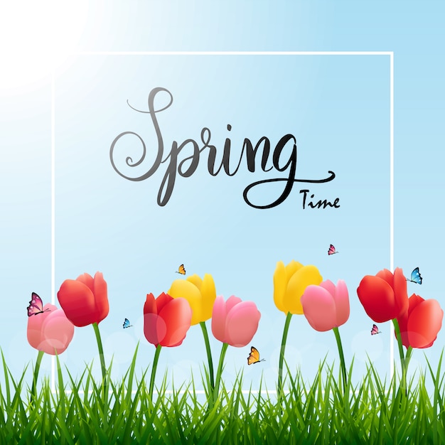 Premium Vector Nature Spring Season Time Illustration