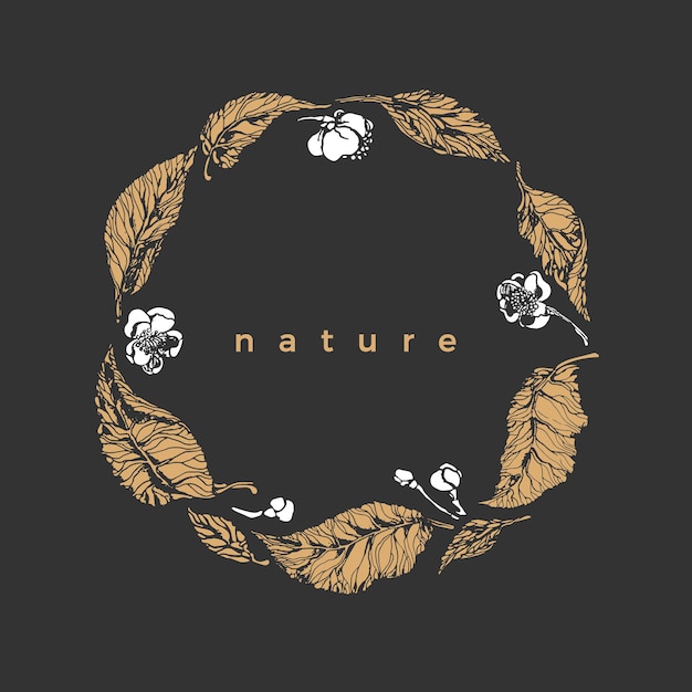 Download Premium Vector | Nature symbol botanical round wreath ...