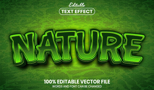 Premium Vector Nature Text Font Style Editable Text Effect