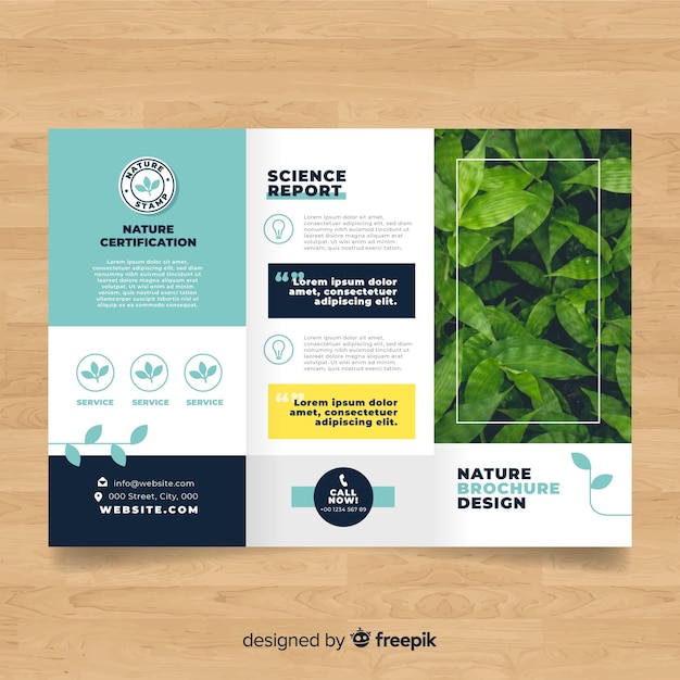 Nature Trifold Brochure Free Vector