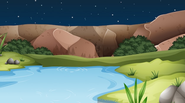 Free Vector | A nature water landscape