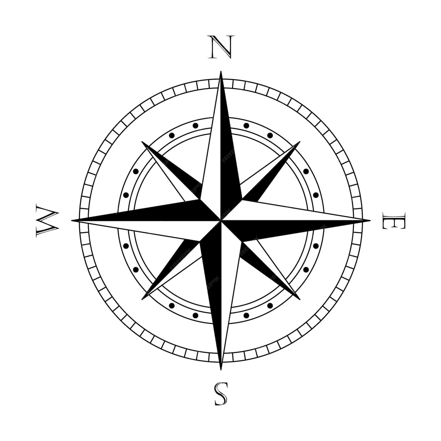 Premium Vector | Nautical compass rose of winds marine navigation